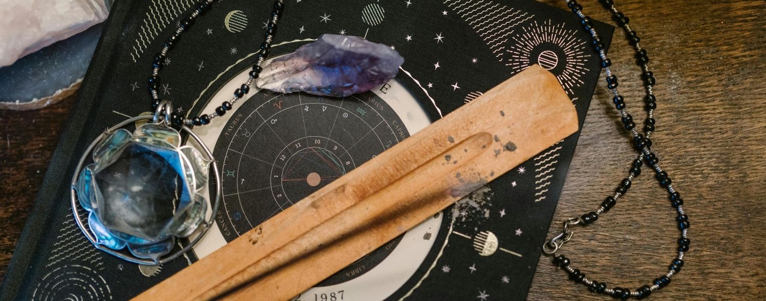 astrology chart and incense